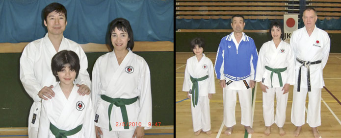 Sensei Naka and Sensei Osaka with Martin, Shahinaz and Patrick