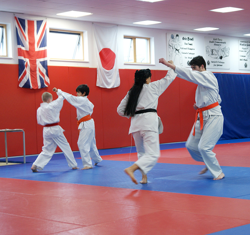 Students Sparring at South London Karate Club