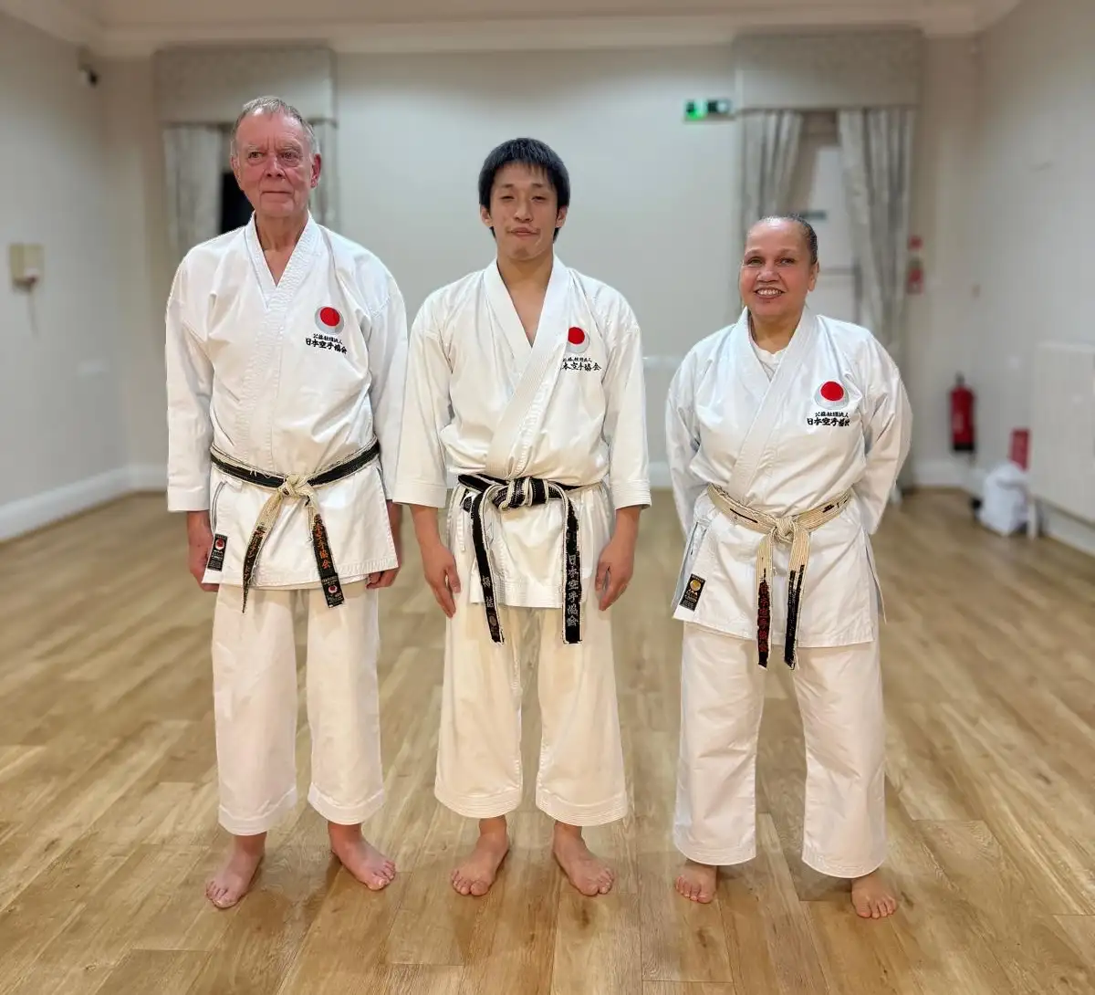 Sensei Martin with Sensei Hakizume Kaishi( centre) JKA World Kata Champion, at a special training course at Beckenham SKC.